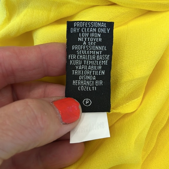 EUC lemon yellow classic layered silk one shoulder sheath dress from Tibi - Picture 10 of 11